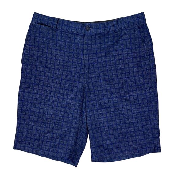 Nike Men’s Dri-Fit Golf Shorts Blue Check Tour Performance Size 32 EUC - Picture 1 of 8